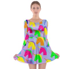 Unicorn Love Long Sleeve Skater Dress by designsbymallika