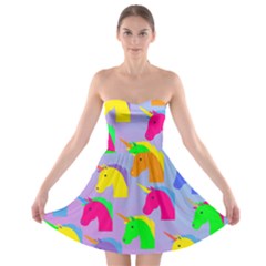 Unicorn Love Strapless Bra Top Dress by designsbymallika