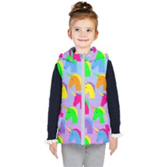 Unicorn Love Kids  Hooded Puffer Vest by designsbymallika