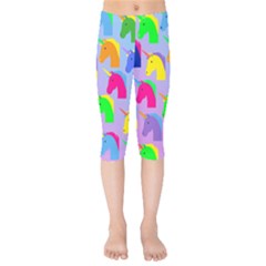 Unicorn Love Kids  Capri Leggings  by designsbymallika