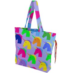 Unicorn Love Drawstring Tote Bag by designsbymallika