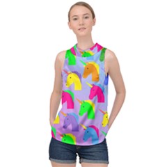 Unicorn Love High Neck Satin Top by designsbymallika