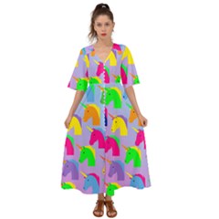 Unicorn Love Kimono Sleeve Boho Dress