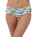 DOODLE PATTERN Frill Bikini Bottom View1