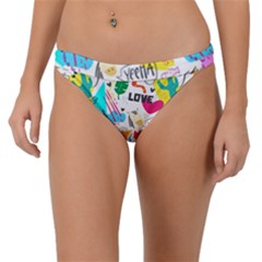 Doodle Pattern Band Bikini Bottom by designsbymallika