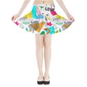 DOODLE PATTERN Mini Flare Skirt View3