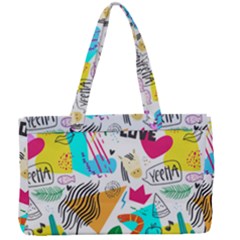 Doodle Pattern Canvas Work Bag by designsbymallika