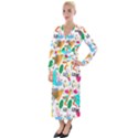 DOODLE PATTERN Velvet Maxi Wrap Dress View1