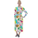 DOODLE PATTERN Velvet Maxi Wrap Dress View2