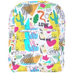 Doodle Pattern Full Print Backpack by designsbymallika