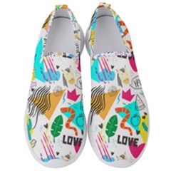 Doodle Pattern Men s Slip On Sneakers by designsbymallika