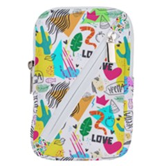 Doodle Pattern Belt Pouch Bag (large)