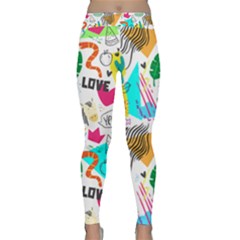 Doodle Pattern Classic Yoga Leggings by designsbymallika