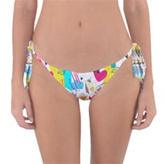 Doodle Pattern Reversible Bikini Bottom by designsbymallika