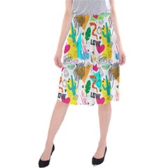 Doodle Pattern Midi Beach Skirt by designsbymallika