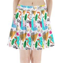 Doodle Pattern Pleated Mini Skirt by designsbymallika