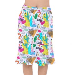 Doodle Pattern Short Mermaid Skirt by designsbymallika