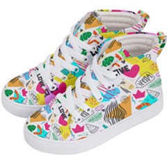 Doodle Pattern Kids  Hi-top Skate Sneakers by designsbymallika