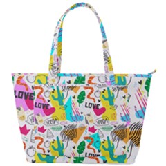 Doodle Pattern Back Pocket Shoulder Bag 