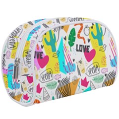 Doodle Pattern Makeup Case (large)