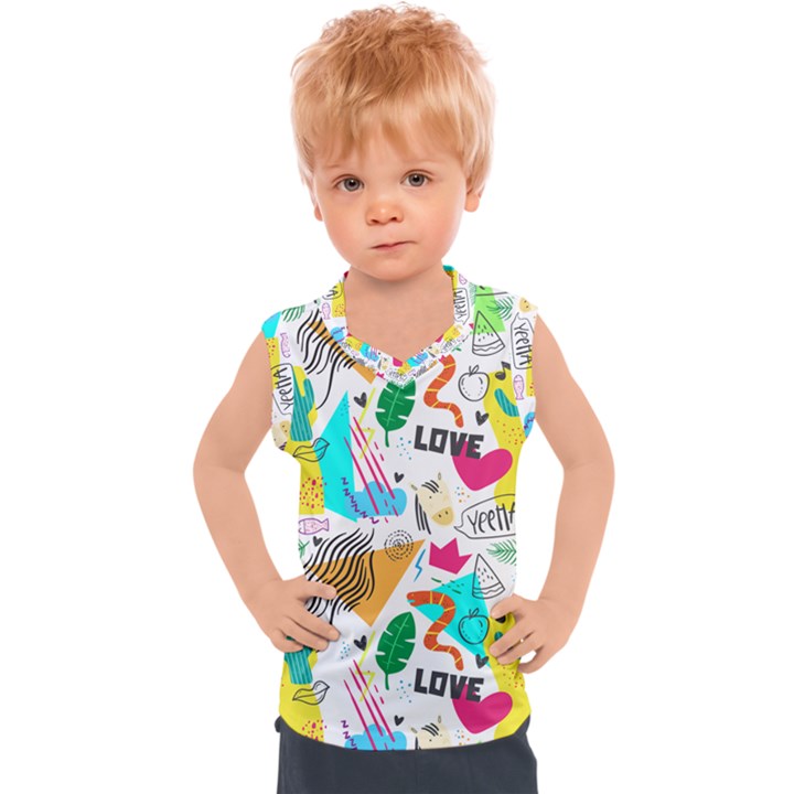 DOODLE PATTERN Kids  Sport Tank Top