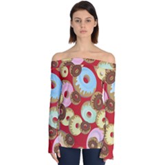 Donut  Off Shoulder Long Sleeve Top by designsbymallika