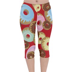 Donut  Velvet Capri Leggings  by designsbymallika