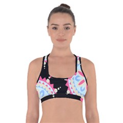 Madala Pattern Cross Back Sports Bra by designsbymallika