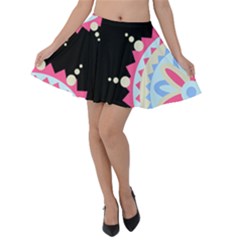 Madala Pattern Velvet Skater Skirt by designsbymallika