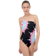 Madala Pattern Classic One Shoulder Swimsuit by designsbymallika