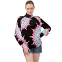 MADALA PATTERN High Neck Long Sleeve Chiffon Top View1