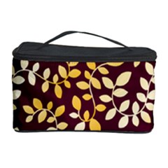 Golden Leaf Pattern Cosmetic Storage by designsbymallika