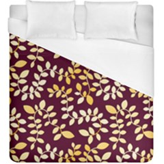 Golden Leaf Pattern Duvet Cover (king Size) by designsbymallika