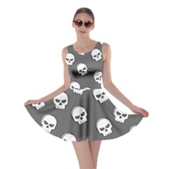 White Skull Pattern Skater Dress by designsbymallika