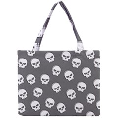 White Skull Pattern Mini Tote Bag by designsbymallika