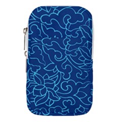 Blue Floral Print Waist Pouch (large)