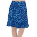 BLUE FLORAL PRINT Fishtail Chiffon Skirt View1