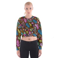 Tropical Print  Cropped Sweatshirt by designsbymallika