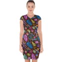 TROPICAL PRINT  Capsleeve Drawstring Dress  View1