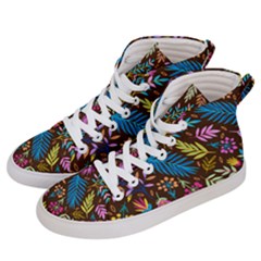 Tropical Print  Women s Hi-top Skate Sneakers by designsbymallika