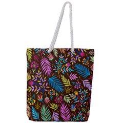 Tropical Print  Full Print Rope Handle Tote (large) by designsbymallika