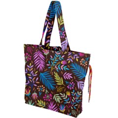 Tropical Print  Drawstring Tote Bag by designsbymallika