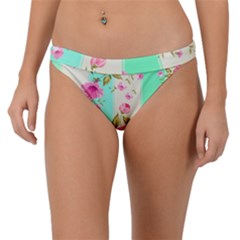 Stripes Floral Print Band Bikini Bottom by designsbymallika