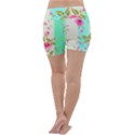 STRIPES FLORAL PRINT Lightweight Velour Yoga Shorts View4