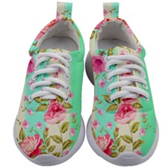 Stripes Floral Print Kids Athletic Shoes