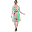 STRIPES FLORAL PRINT Cut Out Shoulders Chiffon Dress View2