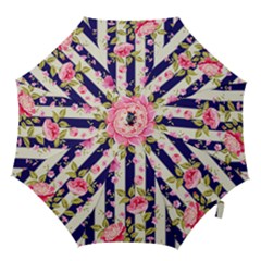 Stripes Floral Print Hook Handle Umbrellas (medium) by designsbymallika