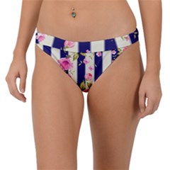 Stripes Floral Print Band Bikini Bottom by designsbymallika