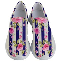 Stripes Floral Print Women s Lightweight Slip Ons by designsbymallika