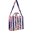 STRIPES FLORAL PRINT Square Shoulder Tote Bag View2